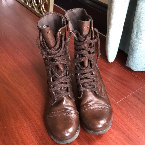 Shoes - Combat boots Brown lace zipper